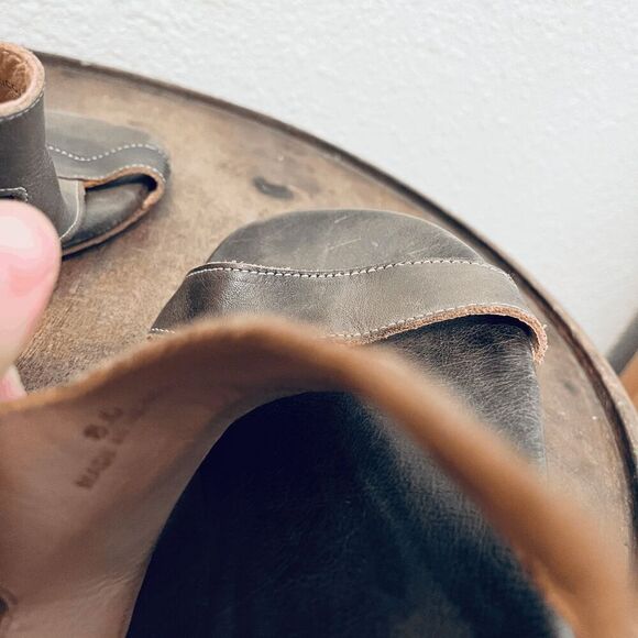 Bed Stu Leather Soto Distressed Flat Back-Zip Sandals Women's Size 8 - Picture 8 of 9